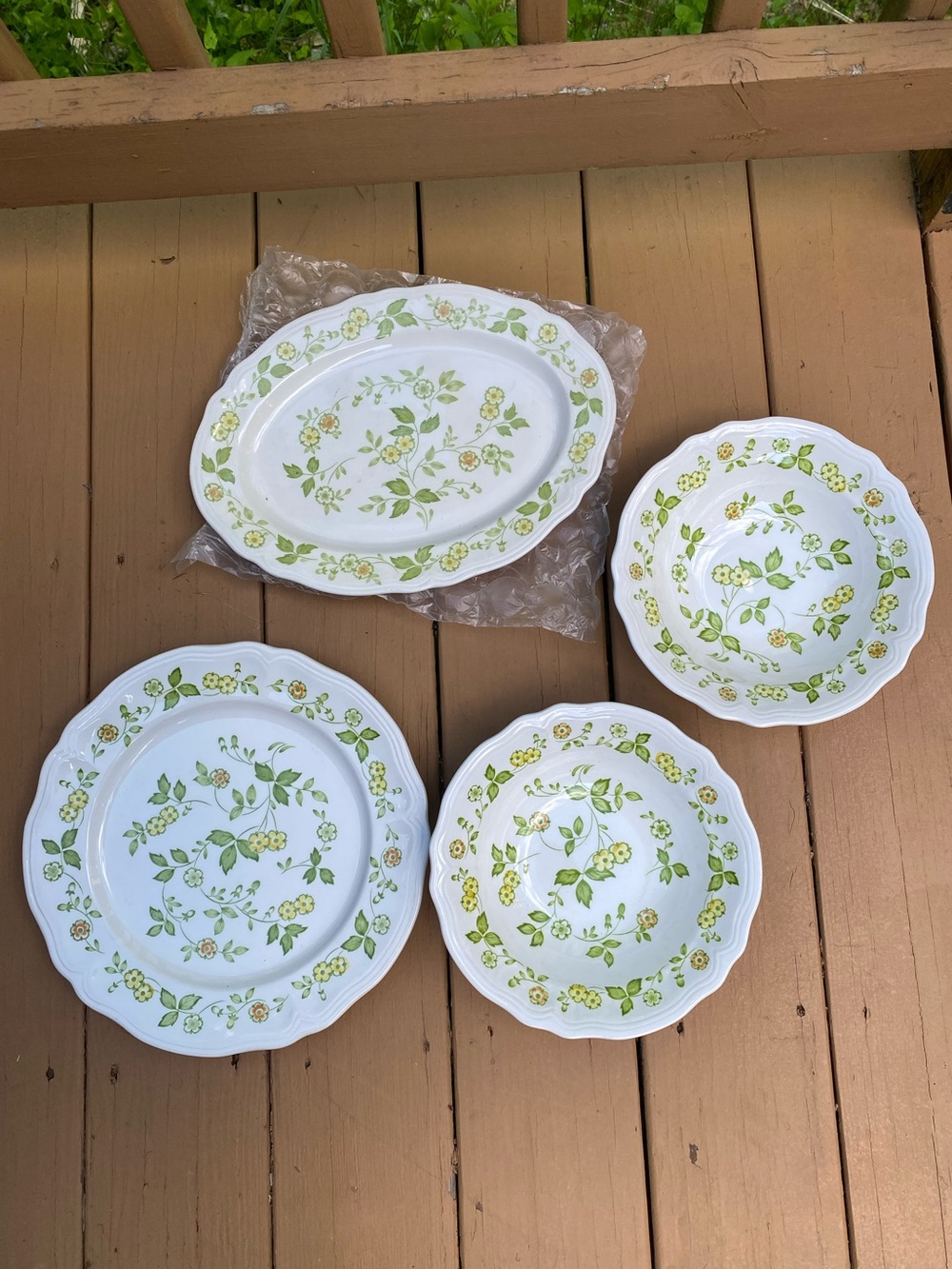 Vintage Sears Petite Flora Ironstone Japan 70’s Serving Set 4 Pc